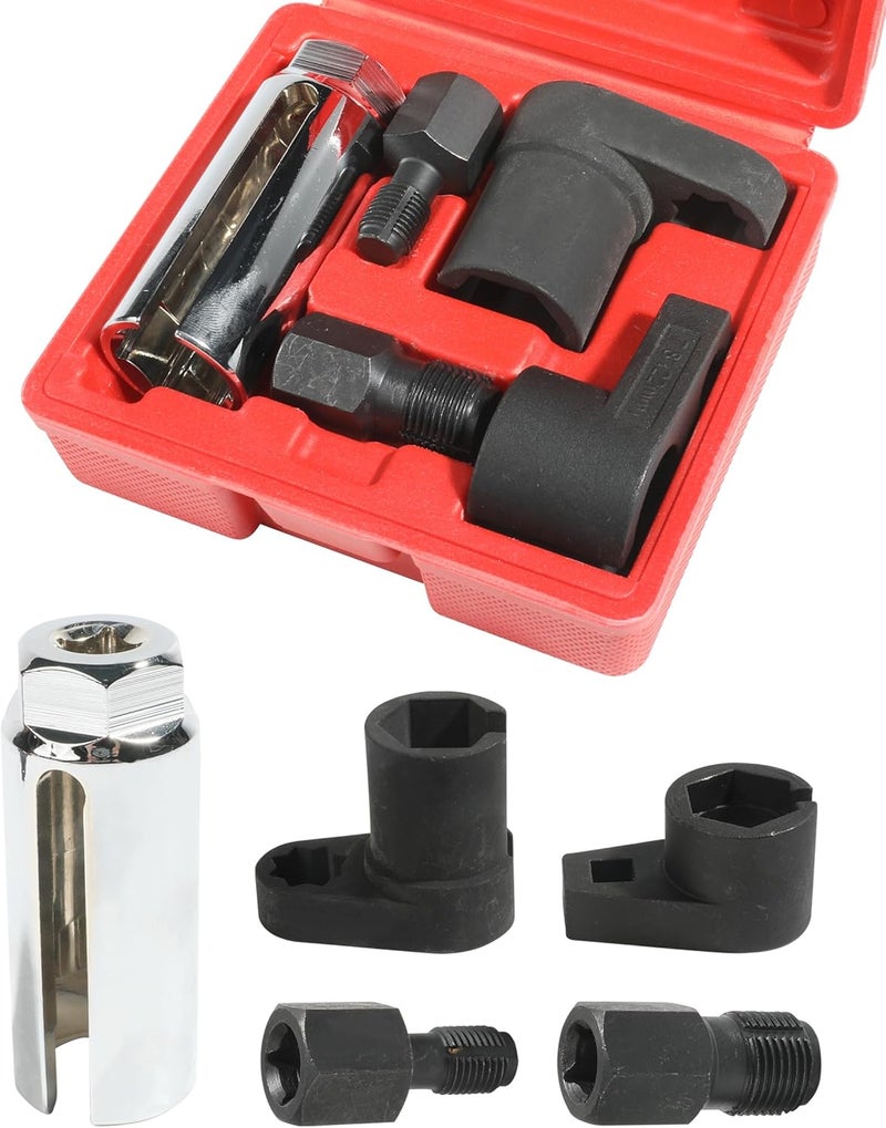 SCUARI 5PCS O2 Sensor Socket,Car Accessories Oxygen Sensor Socket,Oxygen Sensor Extender,O2 Sensor Wrench,O2 Oxygen Sensor Socket Set for Removing and Install Oxygen Sensors - Image 1